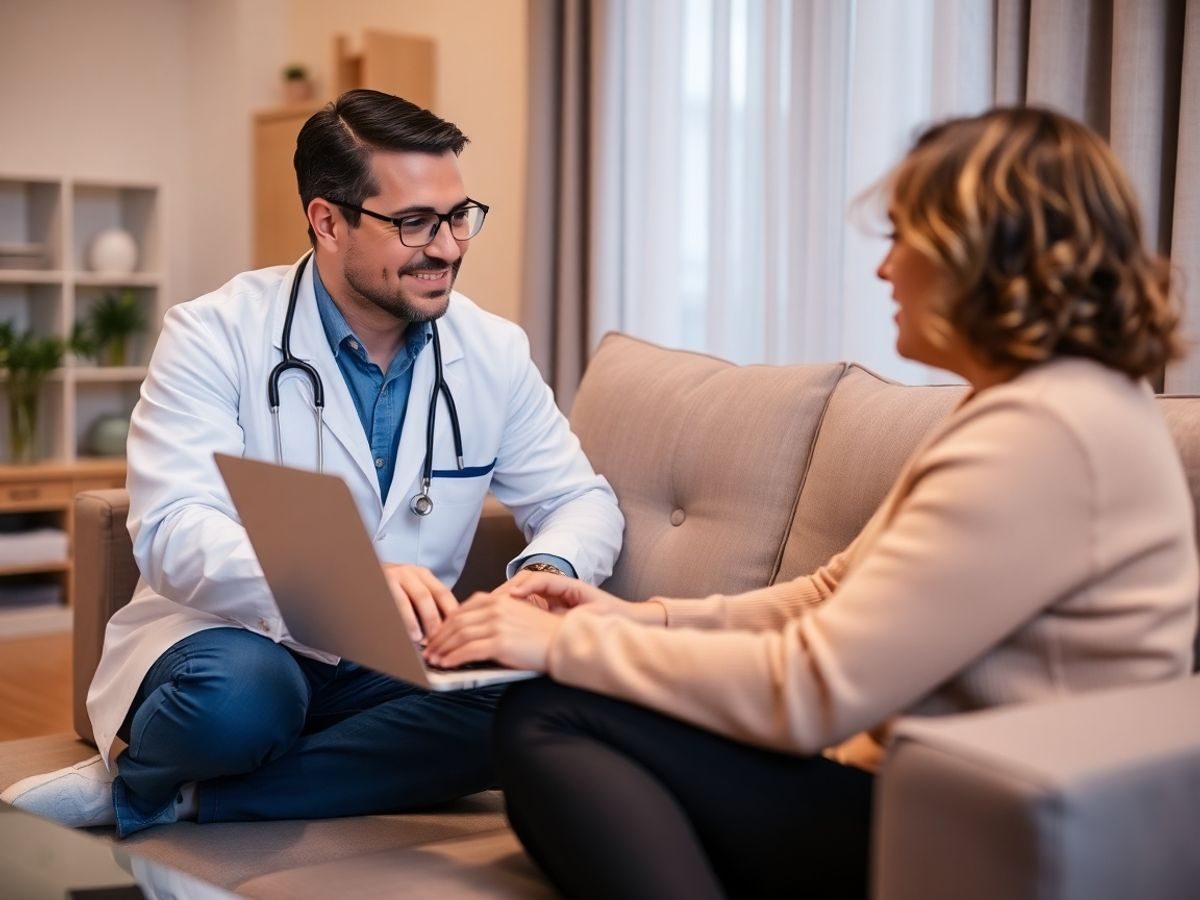Medicul consultă pacientul online într-un mediu confortabil.