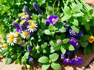 Plante medicinale, ierburi și flori proaspete