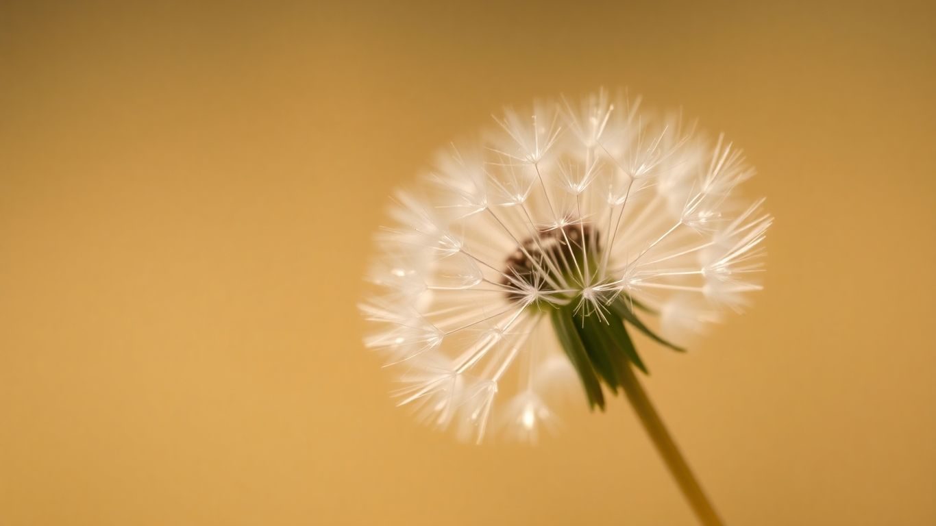 Puf de păpădie pe fundal estompat.