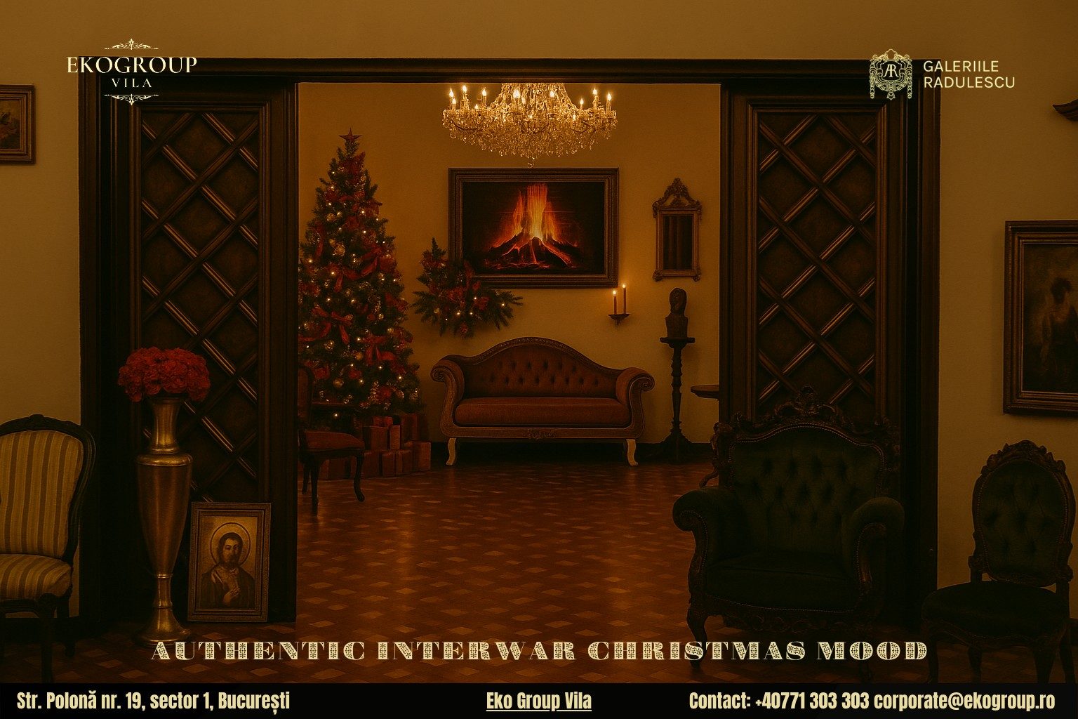 Decorațiuni de Crăciun inspirate din Crăciunul anilor ’30 – o experiență exclusivă la Eko Group Vila